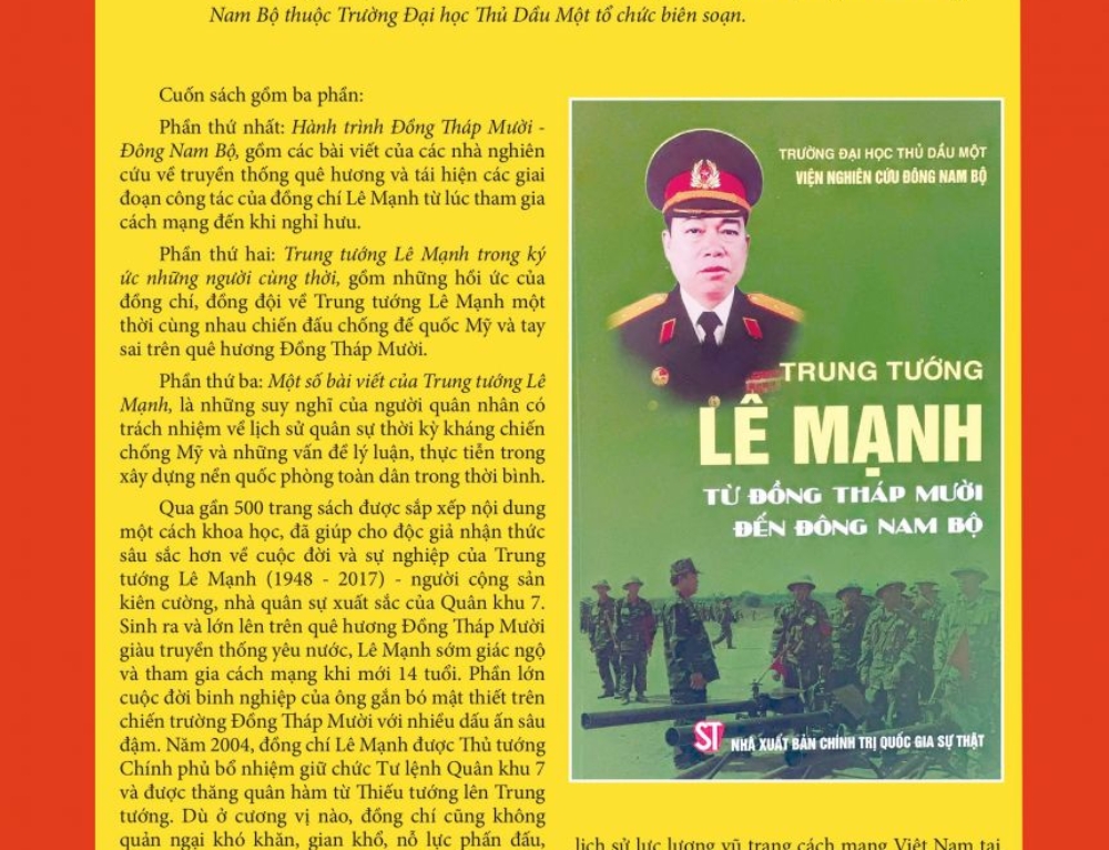 CUỐN SÁCH VỀ VỊ TƯ LỆNH QUÂN KHU 7